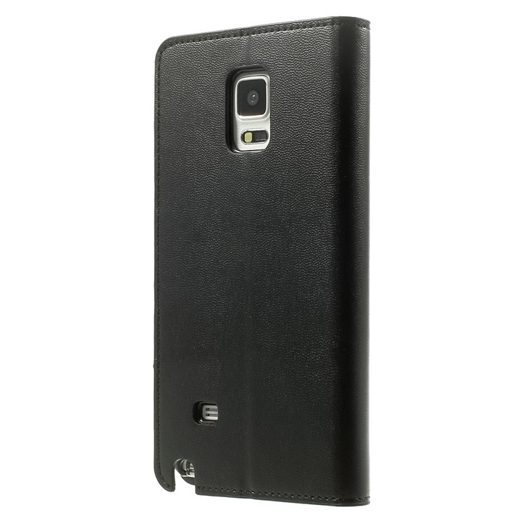 Mercury GOOSPERY Sonata Diary Leather Wallet Case w/ Stand for Samsung Galaxy Note 4 N910 - Black-2