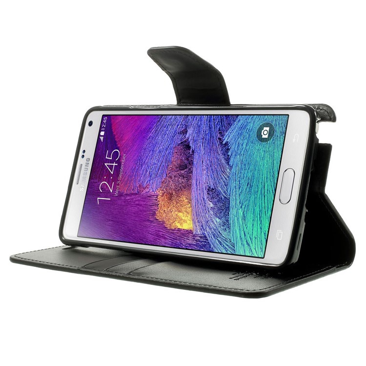 Mercury GOOSPERY Sonata Diary Leather Wallet Case w/ Stand for Samsung Galaxy Note 4 N910 - Black-3