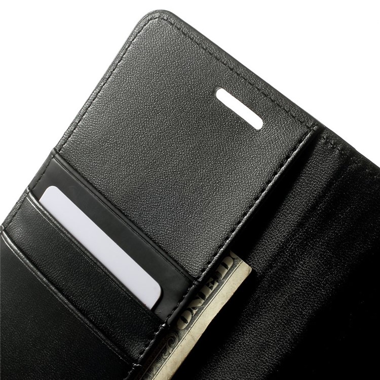 Mercury GOOSPERY Sonata Diary Leather Wallet Case w/ Stand for Samsung Galaxy Note 4 N910 - Black-7