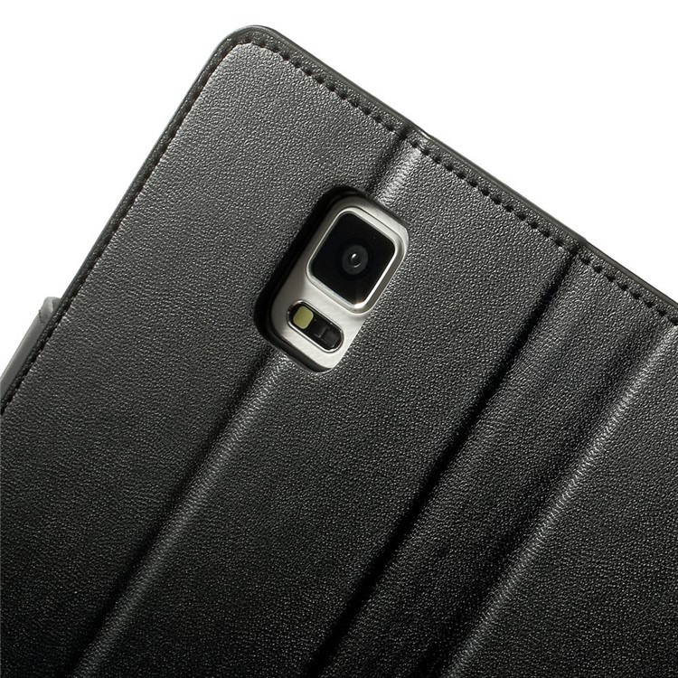 Mercury GOOSPERY Sonata Diary Leather Wallet Case w/ Stand for Samsung Galaxy Note 4 N910 - Black-8