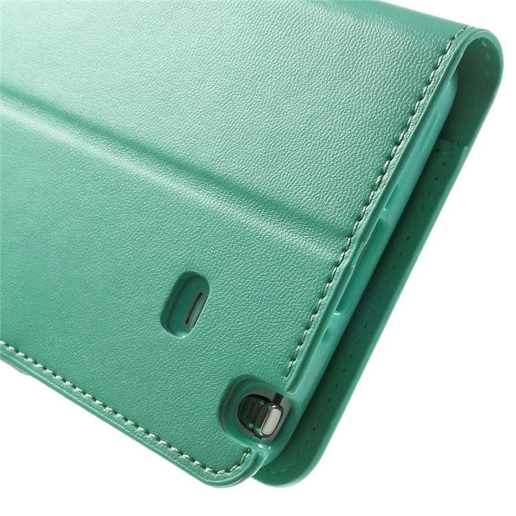 Mercury GOOSPERY Sonata Diary Leather Stand Cover w/ Card Slots for Samsung Galaxy Note 4 N910 - Cyan-10