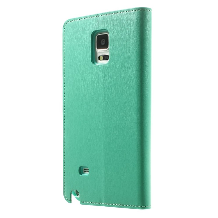 Mercury GOOSPERY Sonata Diary Leather Stand Cover w/ Card Slots for Samsung Galaxy Note 4 N910 - Cyan-2