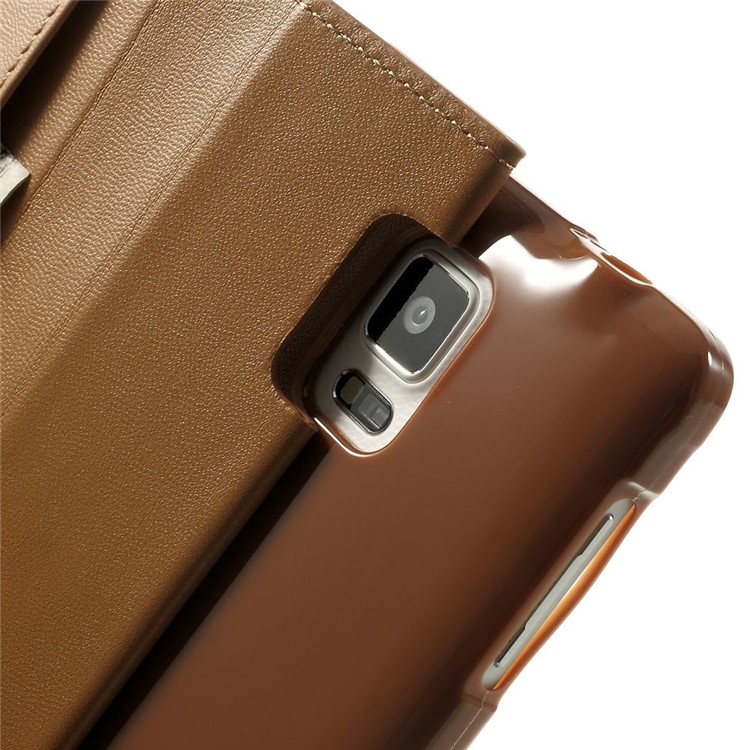 Mercury GOOSPERY Sonata Diary Leather Stand Case Accessory for Samsung Galaxy Note 4 N910 - Brown-7