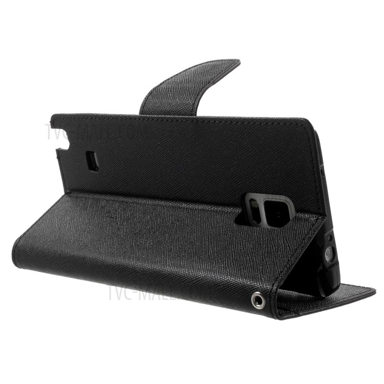 MERCURY Goospery Fancy Diary Wallet Leather Stand Case for Samsung Galaxy Note 4 N910 - Black-4