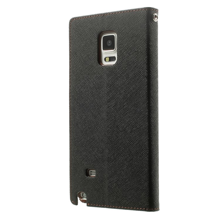 MERCURY Goospery Fancy Diary Wallet Leather Stand Cover for Samsung Galaxy Note 4 N910 - Brown / Black-2