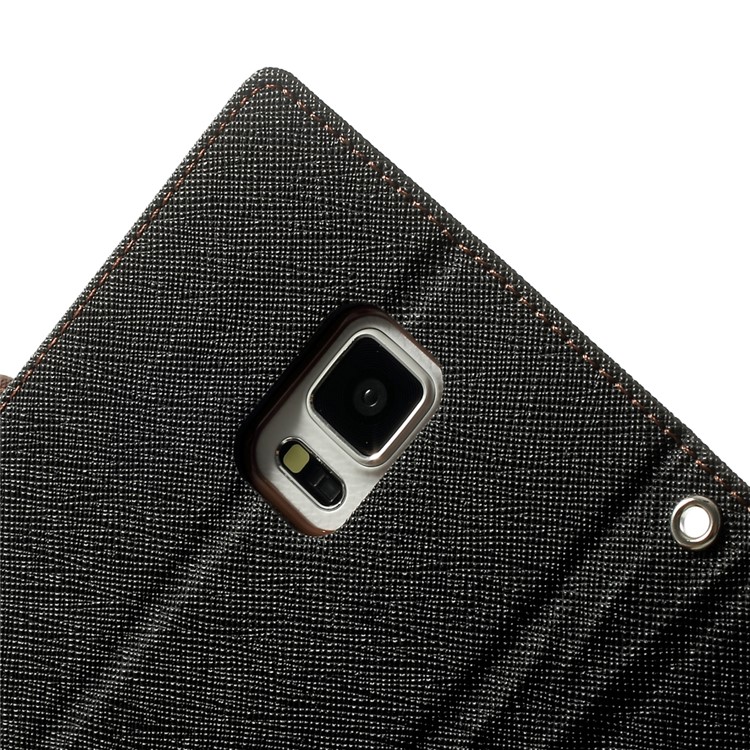 MERCURY Goospery Fancy Diary Wallet Leather Stand Cover for Samsung Galaxy Note 4 N910 - Brown / Black-7