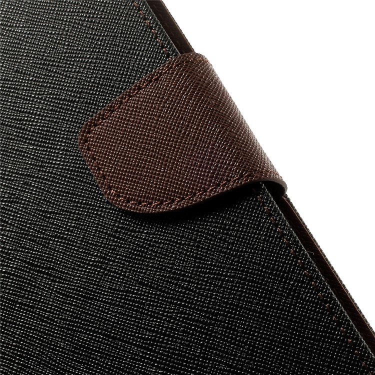 MERCURY Goospery Fancy Diary Wallet Leather Stand Cover for Samsung Galaxy Note 4 N910 - Brown / Black-8