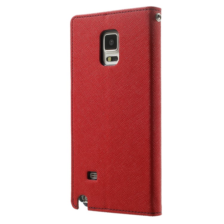 MERCURY Goospery Fancy Diary Leather Magnetic Case w/ Stand for Samsung Galaxy Note 4 N910 - Red-2