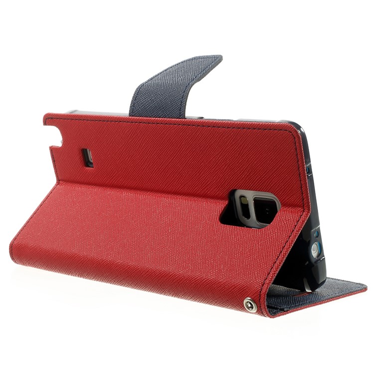 MERCURY Goospery Fancy Diary Leather Magnetic Case w/ Stand for Samsung Galaxy Note 4 N910 - Red-4