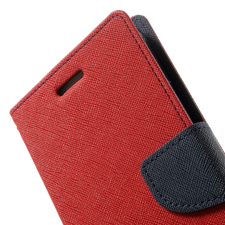MERCURY Goospery Fancy Diary Leather Magnetic Case w/ Stand for Samsung Galaxy Note 4 N910 - Red-7