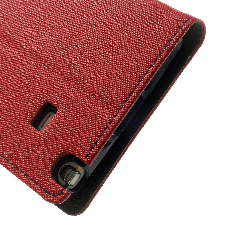 MERCURY Goospery Fancy Diary Leather Magnetic Case w/ Stand for Samsung Galaxy Note 4 N910 - Red-8