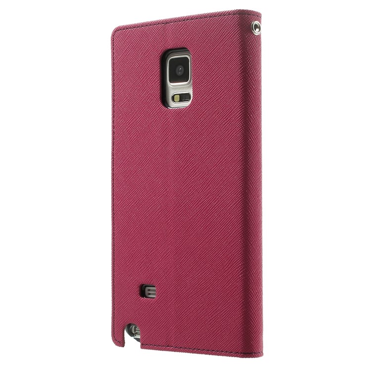 MERCURY Goospery Fancy Diary Leather Magnetic Cover w/ Stand for Samsung Galaxy Note 4 N910 - Rose-2