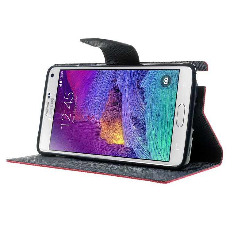 MERCURY Goospery Fancy Diary Leather Magnetic Cover w/ Stand for Samsung Galaxy Note 4 N910 - Rose-3