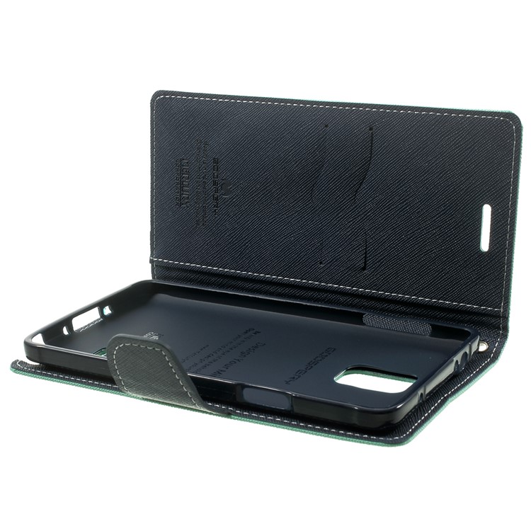MERCURY Goospery Fancy Diary Magnetic Leather Stand Cover for Samsung Galaxy Note 4 N910 - Cyan-10