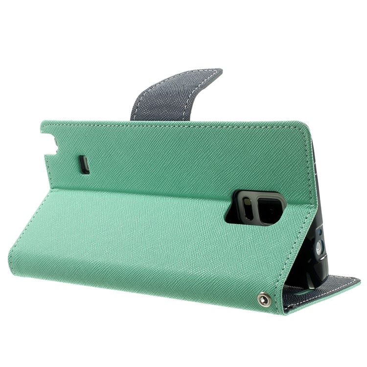 MERCURY Goospery Fancy Diary Magnetic Leather Stand Cover for Samsung Galaxy Note 4 N910 - Cyan-4