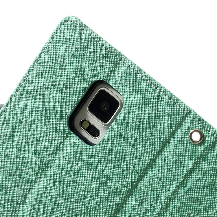 MERCURY Goospery Fancy Diary Magnetic Leather Stand Cover for Samsung Galaxy Note 4 N910 - Cyan-7