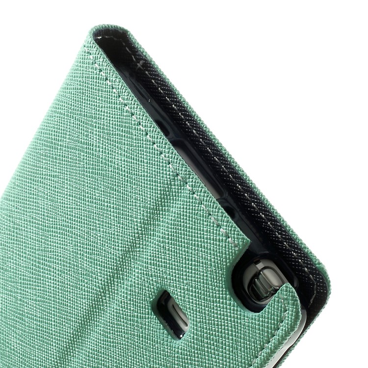 MERCURY Goospery Fancy Diary Magnetic Leather Stand Cover for Samsung Galaxy Note 4 N910 - Cyan-9