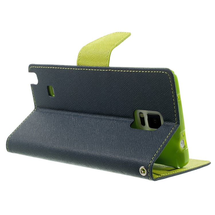 MERCURY Goospery Fancy Diary Wallet Leather Stand Cover for Samsung Galaxy Note 4 N910 - Dark Blue-4