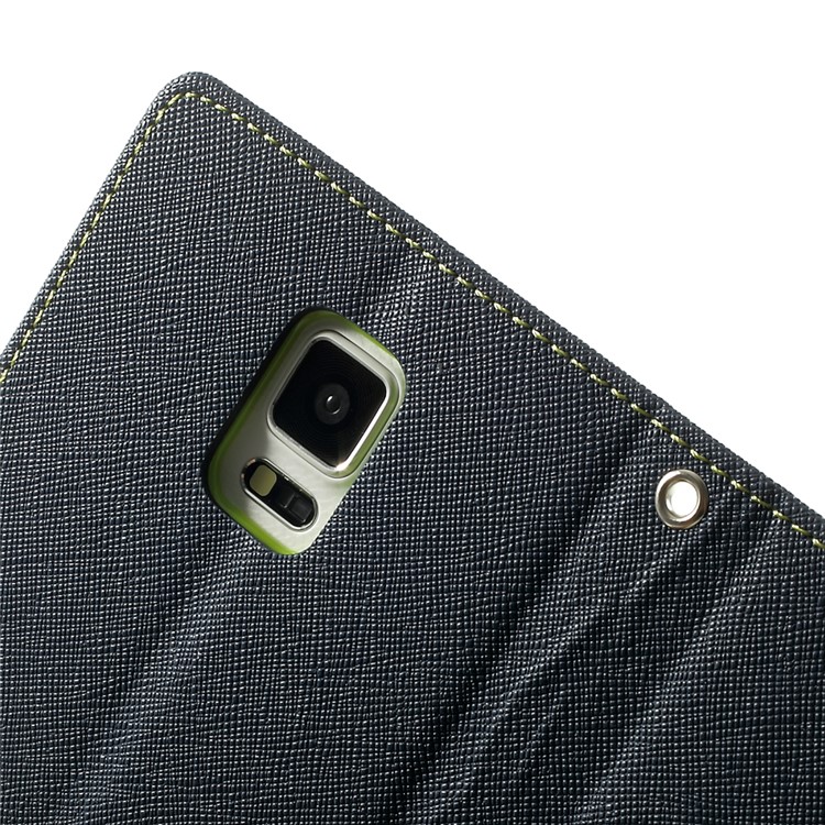 MERCURY Goospery Fancy Diary Wallet Leather Stand Cover for Samsung Galaxy Note 4 N910 - Dark Blue-7