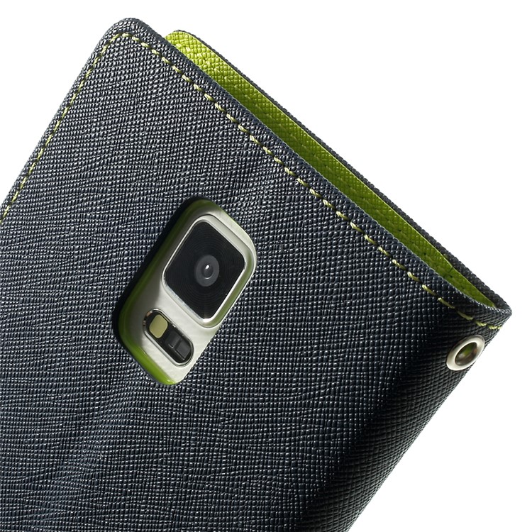 MERCURY Goospery Fancy Diary Wallet Leather Stand Cover for Samsung Galaxy Note 4 N910 - Dark Blue-9