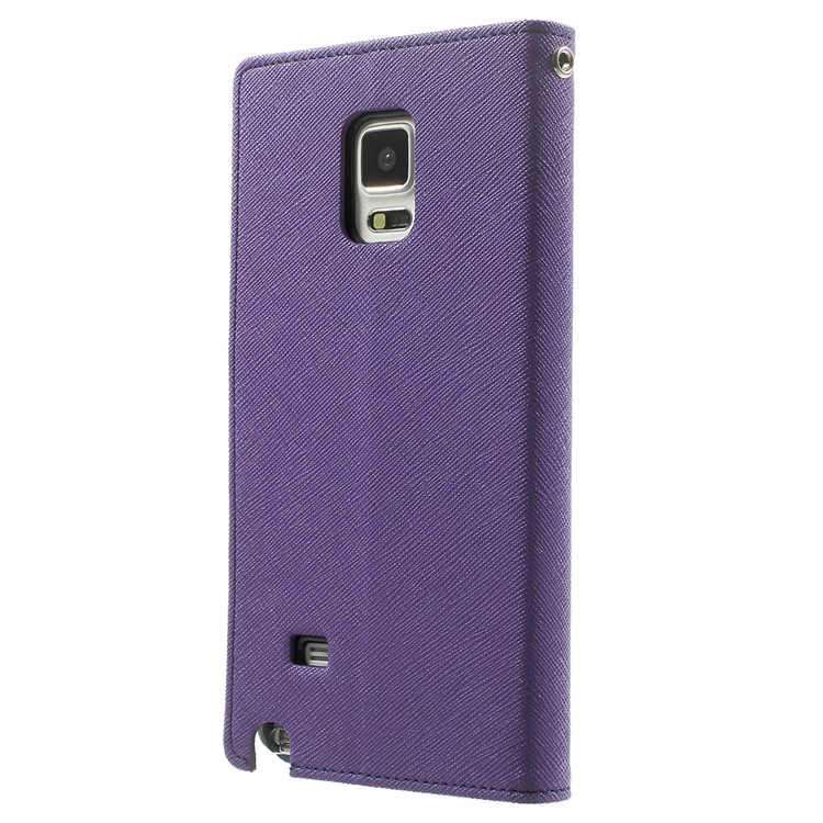MERCURY Goospery Fancy Diary PU Leather Stand Case for Samsung Galaxy Note 4 N910 - Purple-2