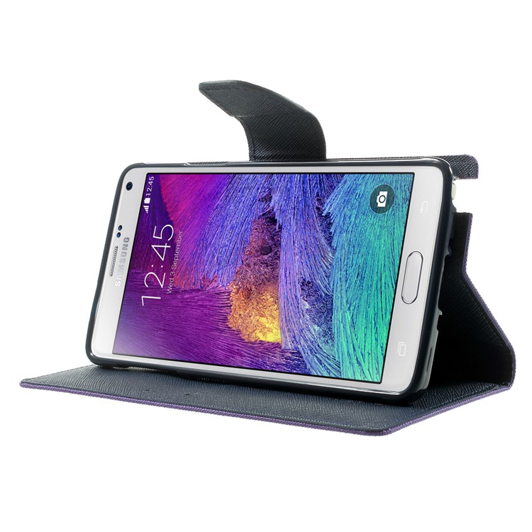 MERCURY Goospery Fancy Diary PU Leather Stand Case for Samsung Galaxy Note 4 N910 - Purple-3