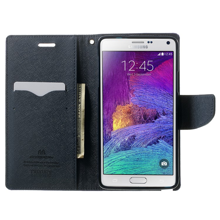 MERCURY Goospery Fancy Diary PU Leather Stand Case for Samsung Galaxy Note 4 N910 - Purple-5
