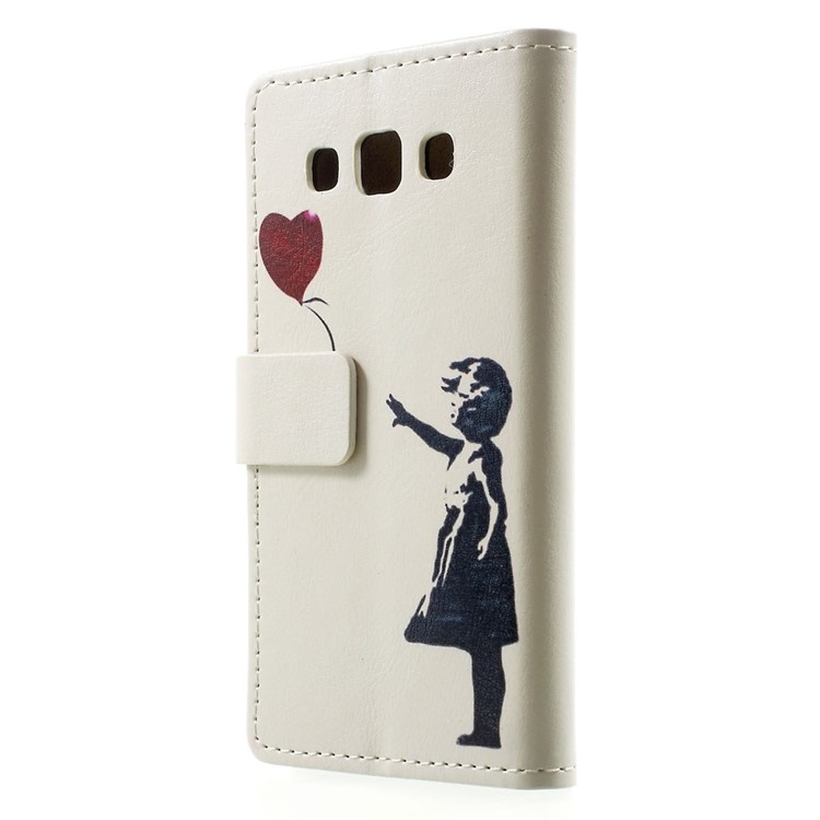 Cute Girl Flying Heart Shaped Balloon Wallet Leather Stand Case for Samsung Galaxy A3 SM-A300F-2