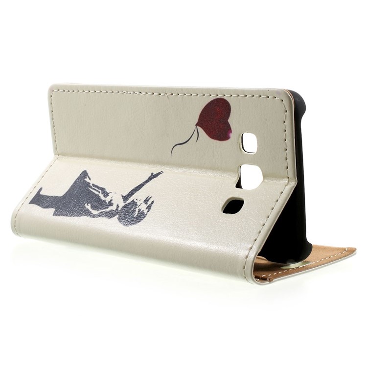 Cute Girl Flying Heart Shaped Balloon Wallet Leather Stand Case for Samsung Galaxy A3 SM-A300F-3