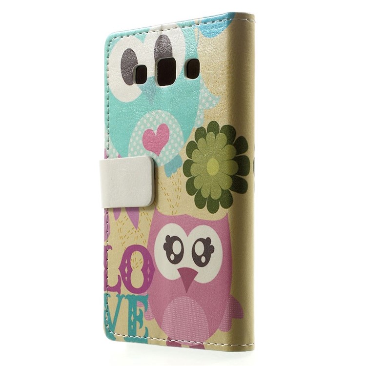 Lovely Owls & Flowers Magnetic Leather Stand Cover for Samsung Galaxy A3 SM-A300F-2