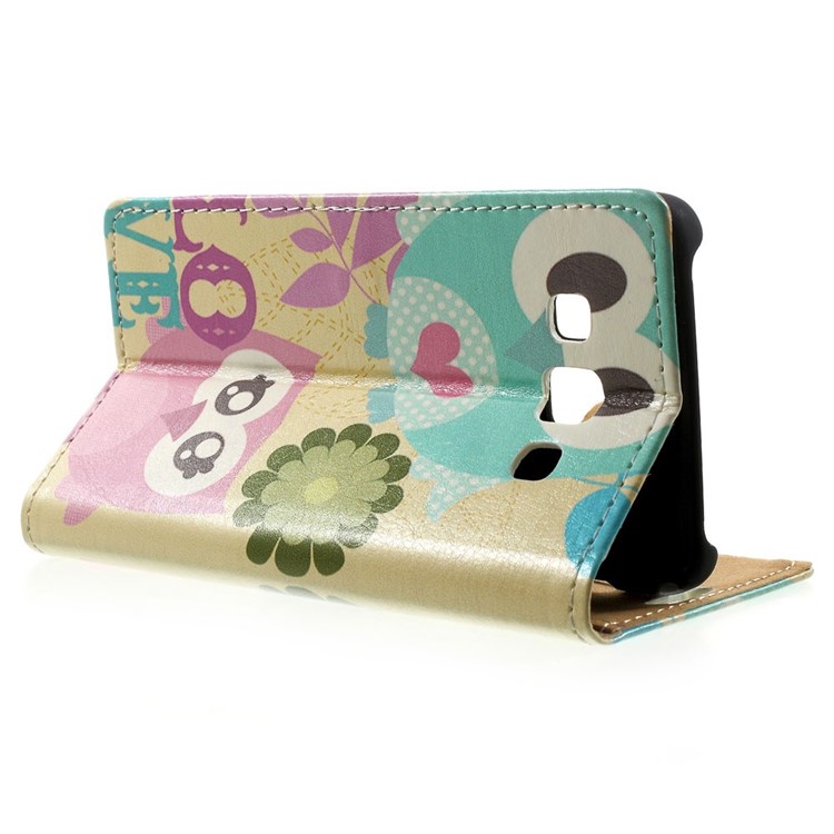 Lovely Owls & Flowers Magnetic Leather Stand Cover for Samsung Galaxy A3 SM-A300F-3