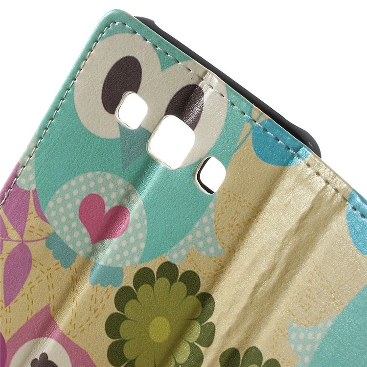 Lovely Owls & Flowers Magnetic Leather Stand Cover for Samsung Galaxy A3 SM-A300F-6