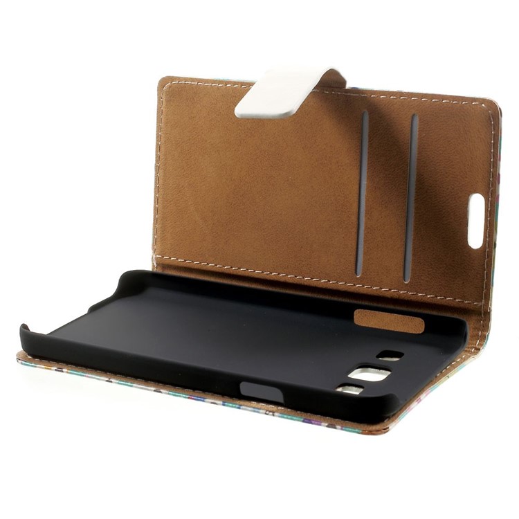 Multiple Owls Wallet Leather Stand Cover for Samsung Galaxy A3 SM-A300F - Cyan Background-4