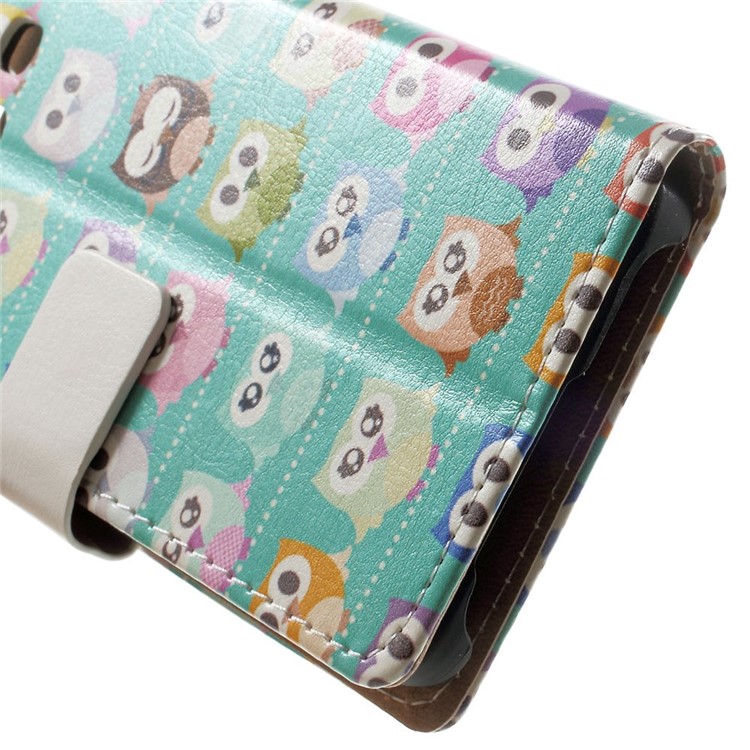 Multiple Owls Wallet Leather Stand Cover for Samsung Galaxy A3 SM-A300F - Cyan Background-9