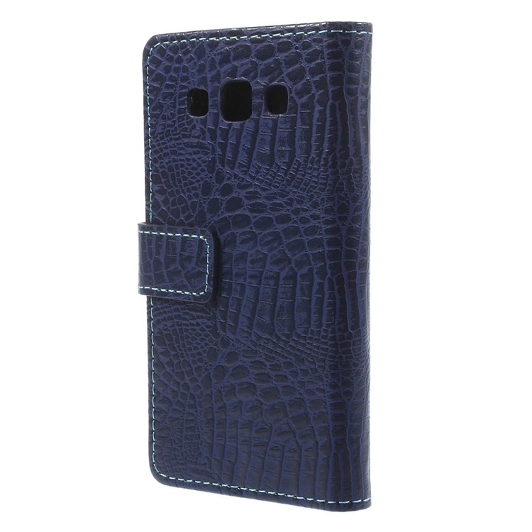 Crocodile Texture Magnetic Leather Stand Case for Samsung Galaxy A3 SM-A300F - Dark Blue-2