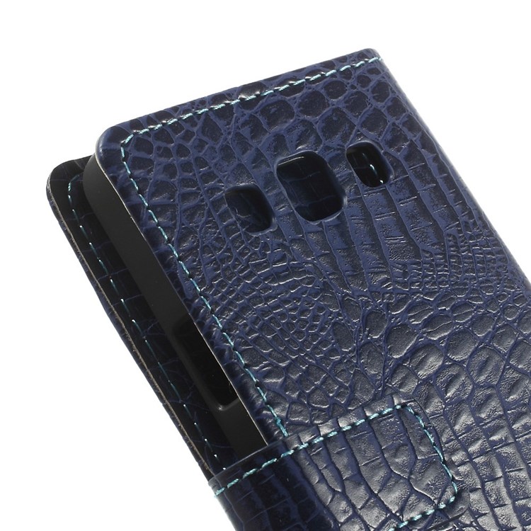 Crocodile Texture Magnetic Leather Stand Case for Samsung Galaxy A3 SM-A300F - Dark Blue-8