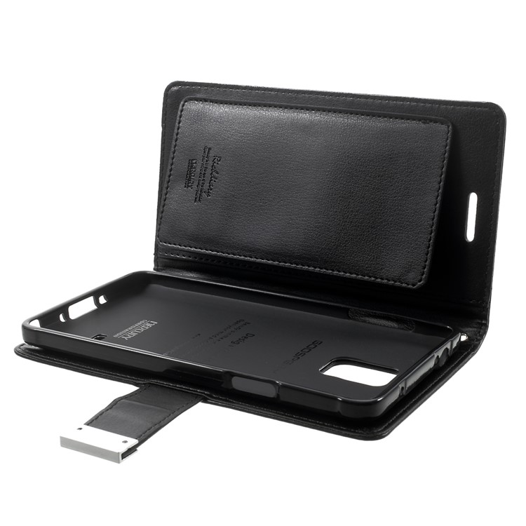 Mercury GOOSPERY Rich Diary Wallet Leather Case for Samsung Galaxy Note 4 N910 - Black-10