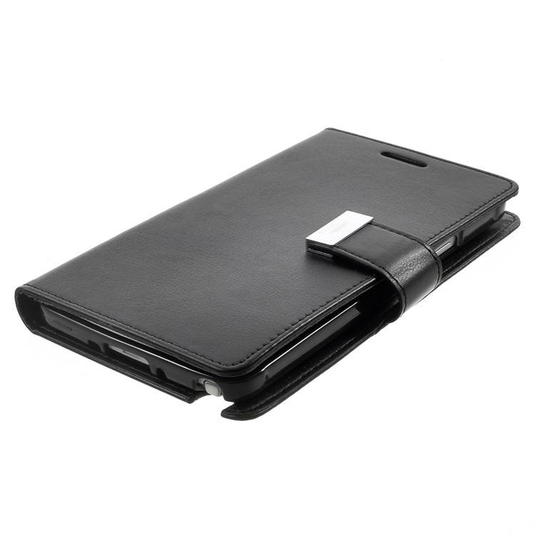 Mercury GOOSPERY Rich Diary Wallet Leather Case for Samsung Galaxy Note 4 N910 - Black-6