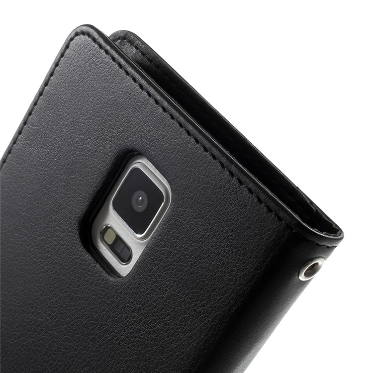 Mercury GOOSPERY Rich Diary Wallet Leather Case for Samsung Galaxy Note 4 N910 - Black-8