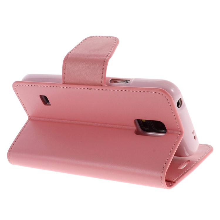 Mercury GOOSPERY Sonata Diary Magnetic Leather Stand Cover for Samsung Galaxy S5 mini G800 - Pink-4