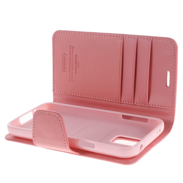 Mercury GOOSPERY Sonata Diary Magnetic Leather Stand Cover for Samsung Galaxy S5 mini G800 - Pink-5