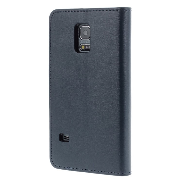 Mercury GOOSPERY Sonata Diary PU Leather Stand Cover for Samsung Galaxy S5 mini G800 - Dark Blue-2