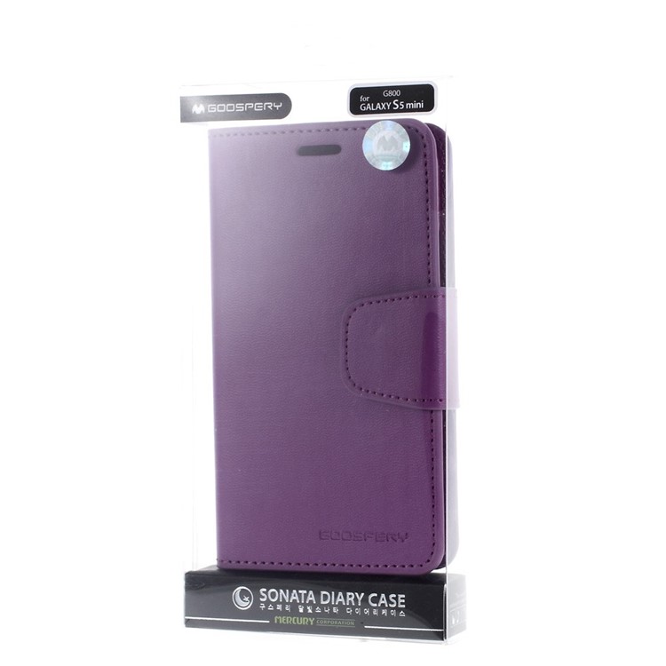 Mercury GOOSPERY Sonata Diary Leather Stand Case Accessory for Samsung Galaxy S5 mini G800 - Purple-8