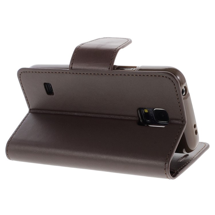 Mercury GOOSPERY Sonata Diary Leather Wallet Case w/ Stand for Samsung Galaxy S5 mini G800 - Coffee-4