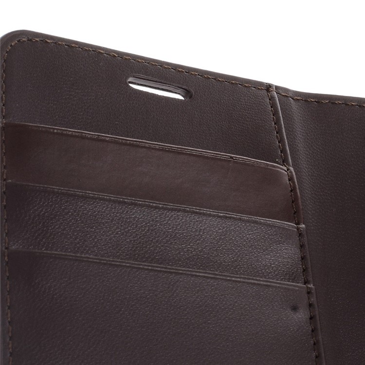 Mercury GOOSPERY Sonata Diary Leather Wallet Case w/ Stand for Samsung Galaxy S5 mini G800 - Coffee-6