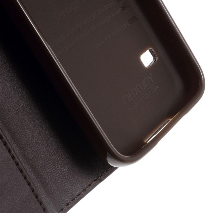 Mercury GOOSPERY Sonata Diary Leather Wallet Case w/ Stand for Samsung Galaxy S5 mini G800 - Coffee-7