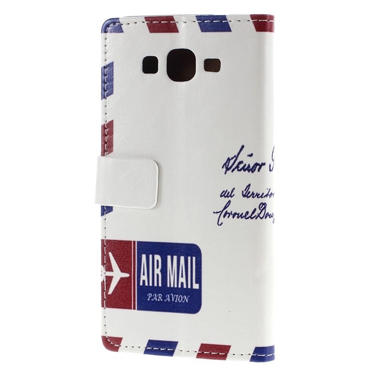 For Samsung Galaxy Grand Prime SM-G530H Folio Stand Leather Wallet Shell - Air Mail Pattern-2