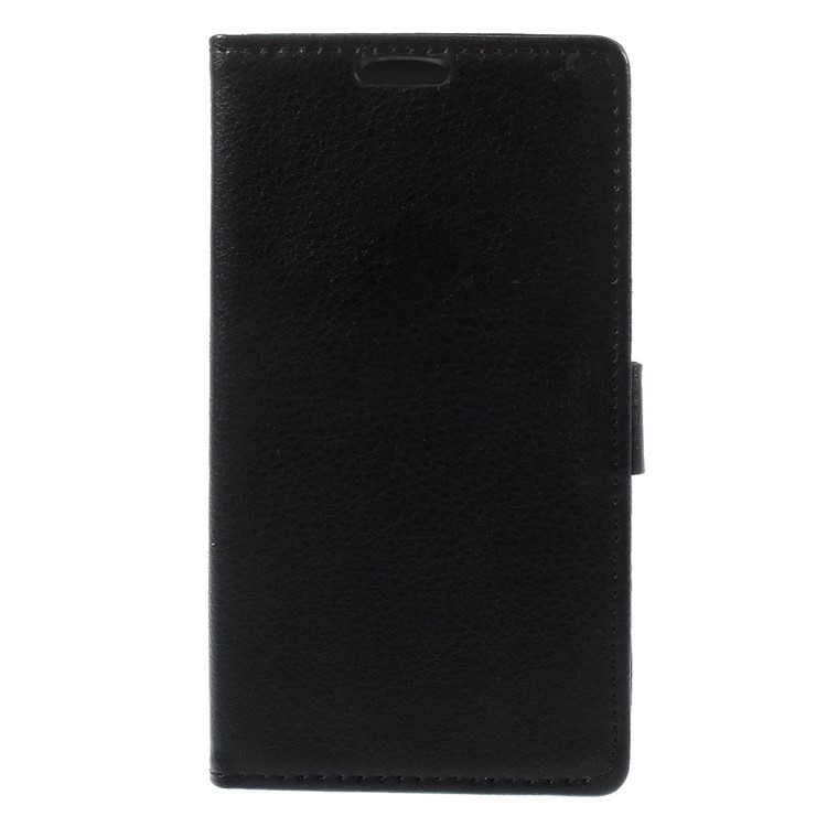 Litchi Skin Wallet Leather Stand Case for Samsung Galaxy A5 SM-A500F - Black-3