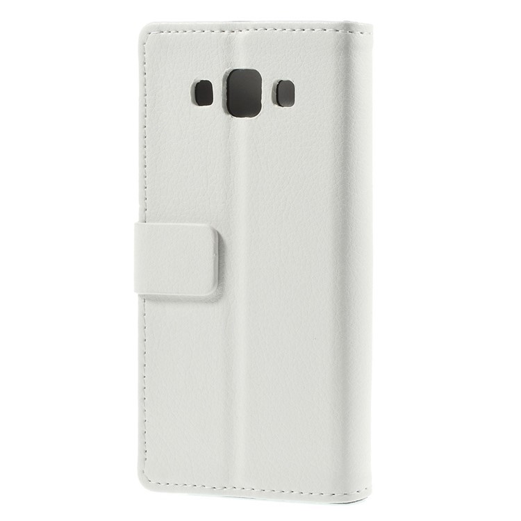 Litchi Skin Wallet Leather Stand Cover for Samsung Galaxy A5 SM-A500F - White-2