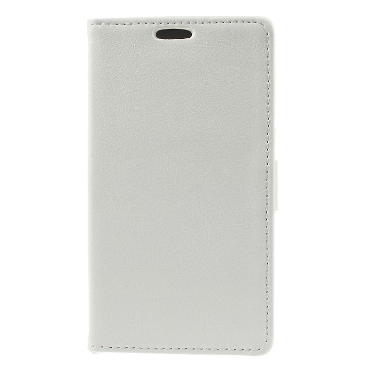Litchi Skin Wallet Leather Stand Cover for Samsung Galaxy A5 SM-A500F - White-3